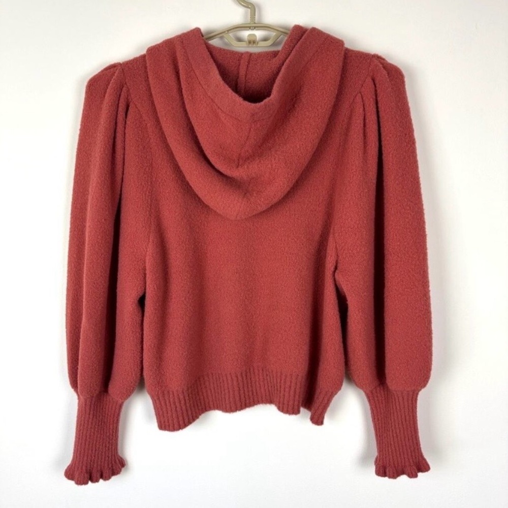 Express Hoodie Sweater puff sleeve Medium dusty rose pink cozy - Picture 2 of 3